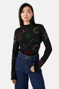 Gorman - Desert Squiggle Knit Top - black
