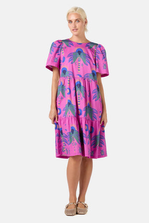 Gorman - Stamp Collecting Tiered Dress - print