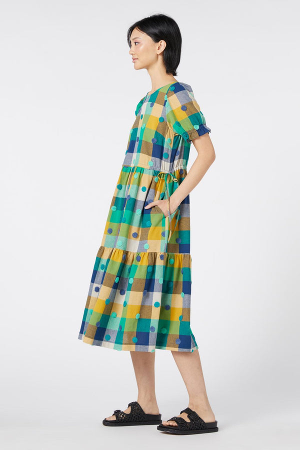 Gorman - Polka Spot Gingham Dress - green