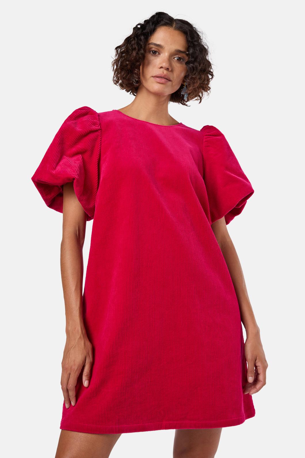 Gorman - Dean Cord Smock Dress - raspberry