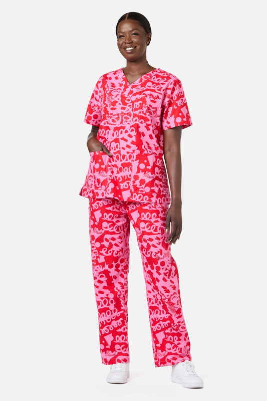 Gorman - Curls Scrub Set - pink