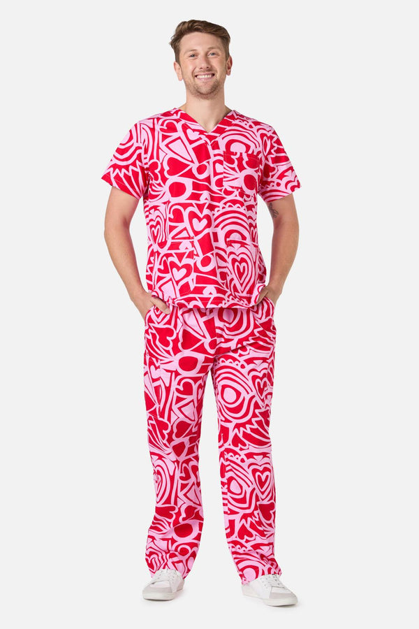 Gorman - Queen Of Hearts Scrub Set - pink
