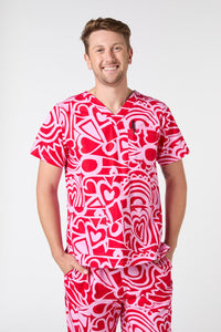 Gorman - Queen Of Hearts Scrub Set - pink