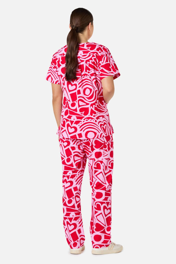 Gorman - Queen Of Hearts Scrub Set - pink