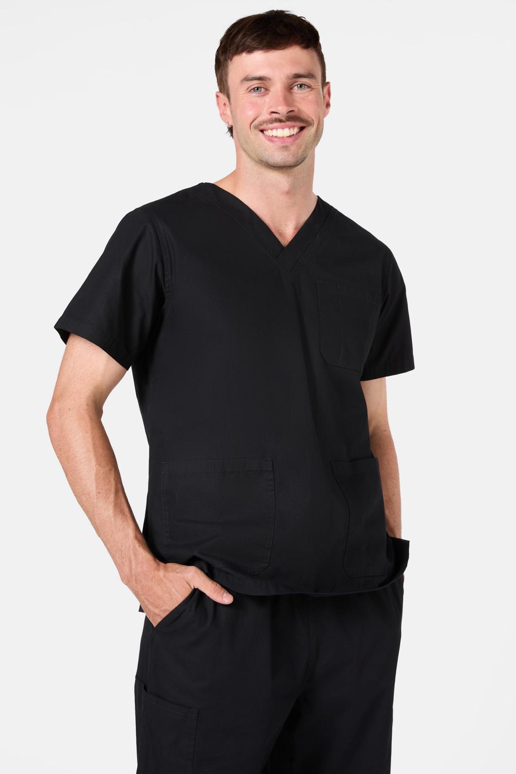 Gorman - Plain Black Scrub Set - black