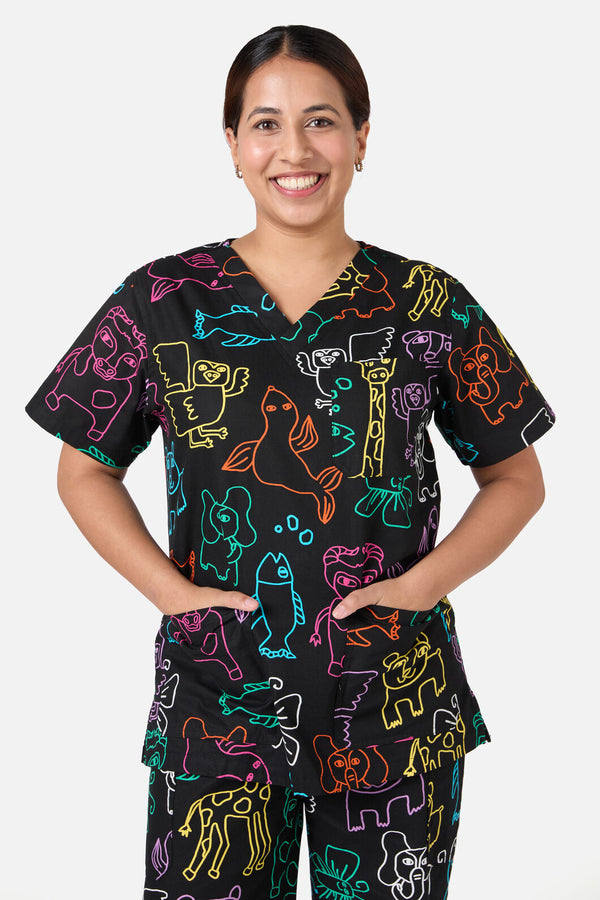 Gorman - Zoo Time Scrub Set - multi