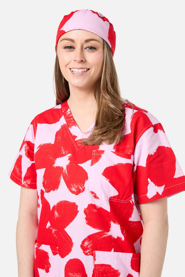 Gorman - Poppy Scrub Hat - print