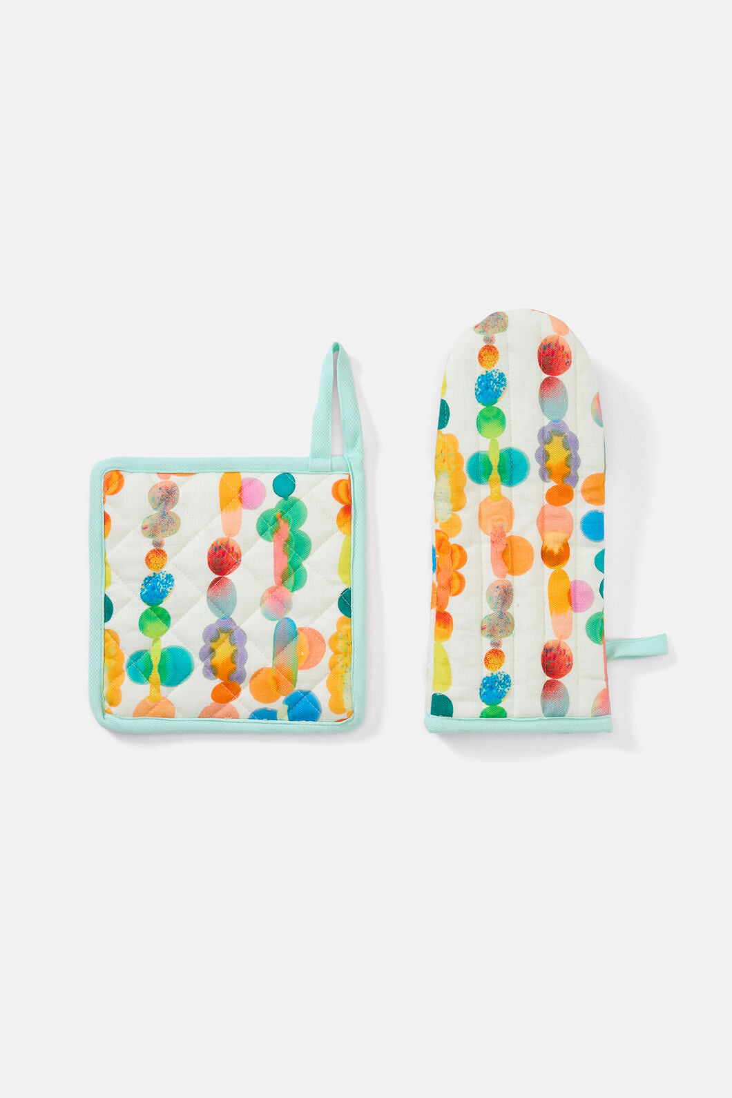 Gorman - Rainbow Drops Oven Mitt Set - print