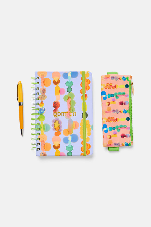 Gorman - Rainbow Drops Book Pen Case Set - print