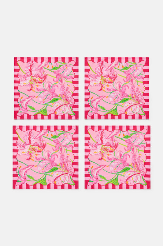 Gorman - Pop Lily Napkin Set 4 - print