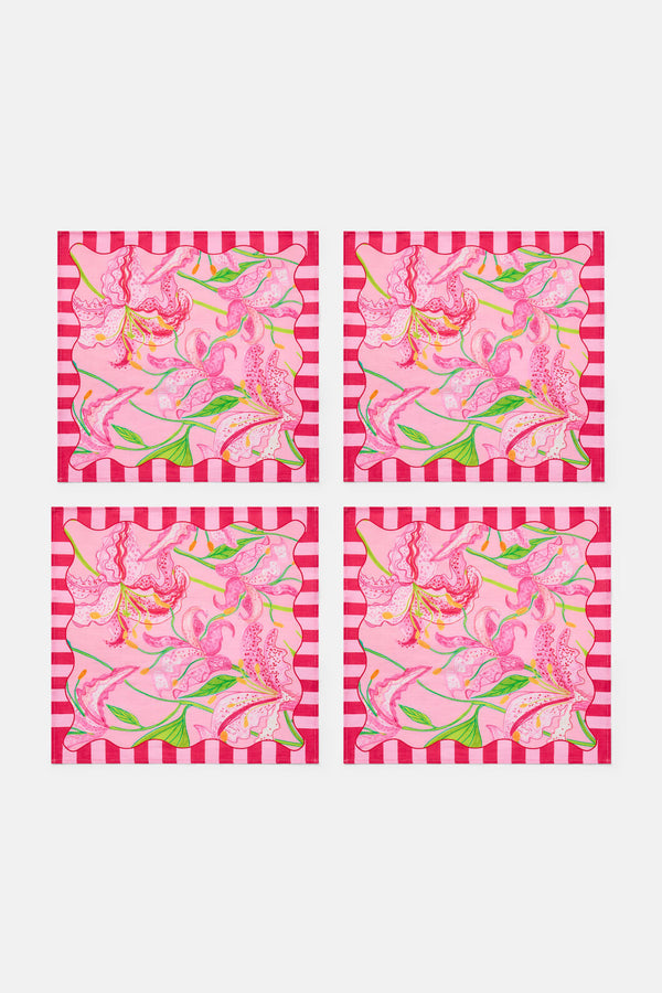 Gorman - Pop Lily Napkin Set 4 - print