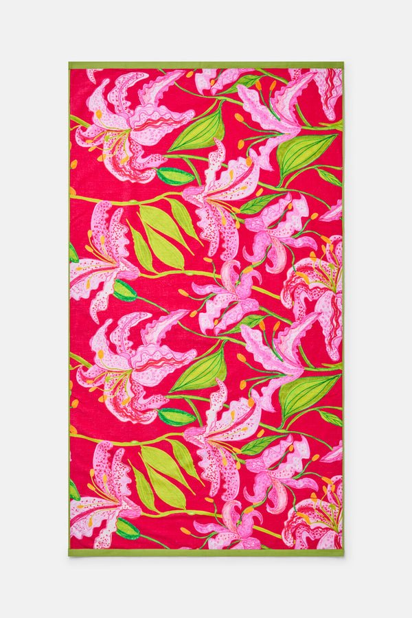 Gorman - Pop Lily Beach Towel - print