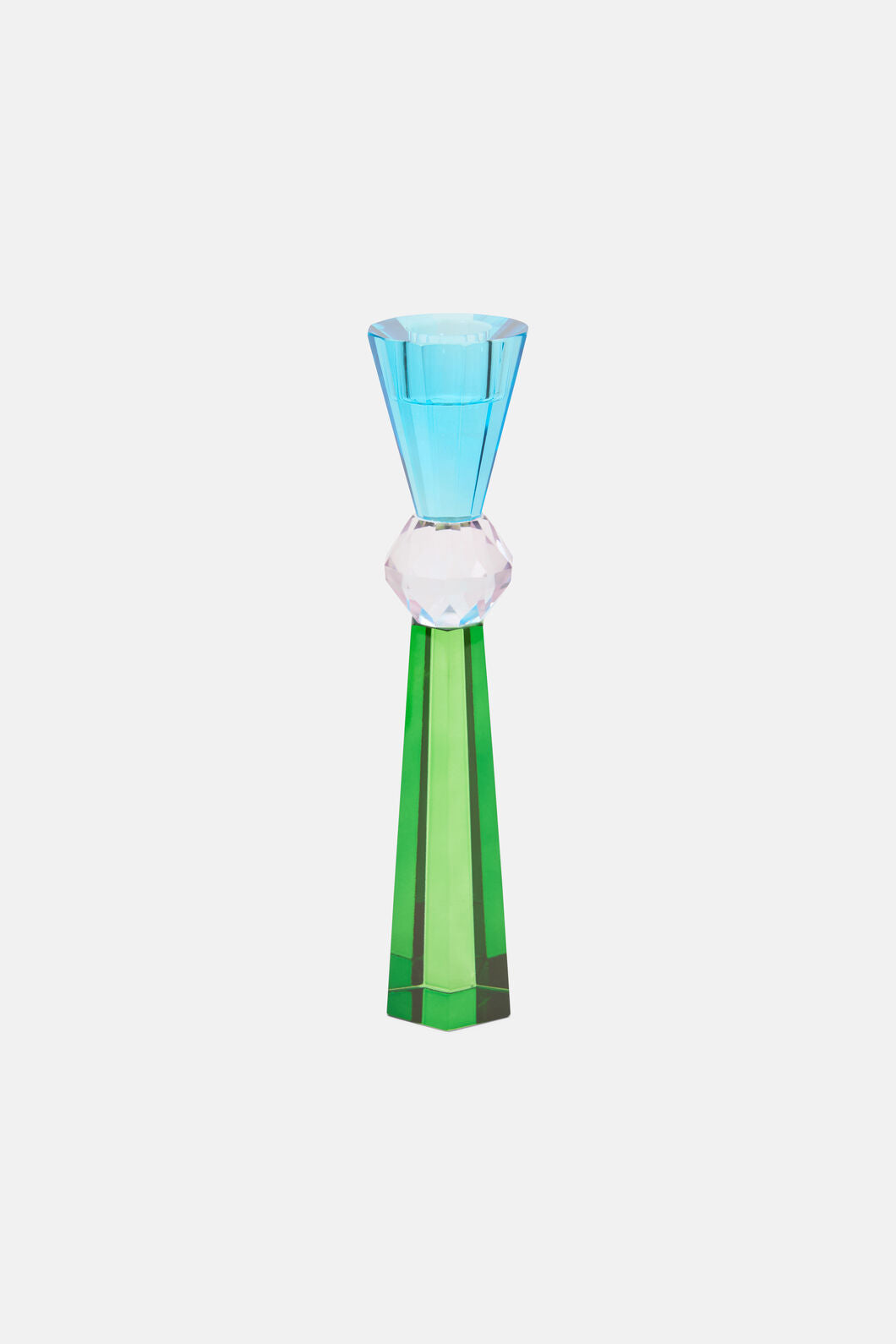 Gorman - Geo Cut Glass Candle Holder Tall - multi