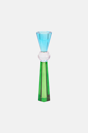 Gorman - Geo Cut Glass Candle Holder Tall - multi