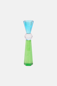 Gorman - Geo Cut Glass Candle Holder Tall - multi