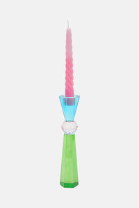 Gorman - Geo Cut Glass Candle Holder Tall - multi