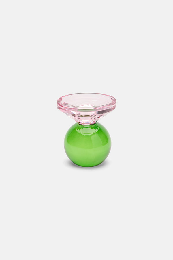 Gorman - Geo Cut Glass Candle Holder Wide - multi