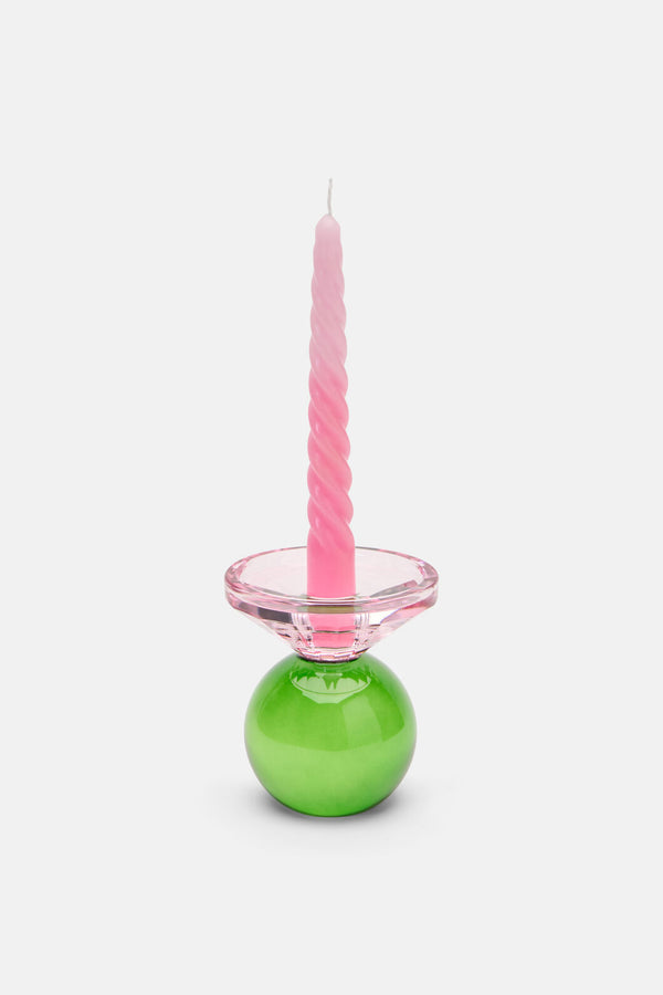 Gorman - Geo Cut Glass Candle Holder Wide - multi