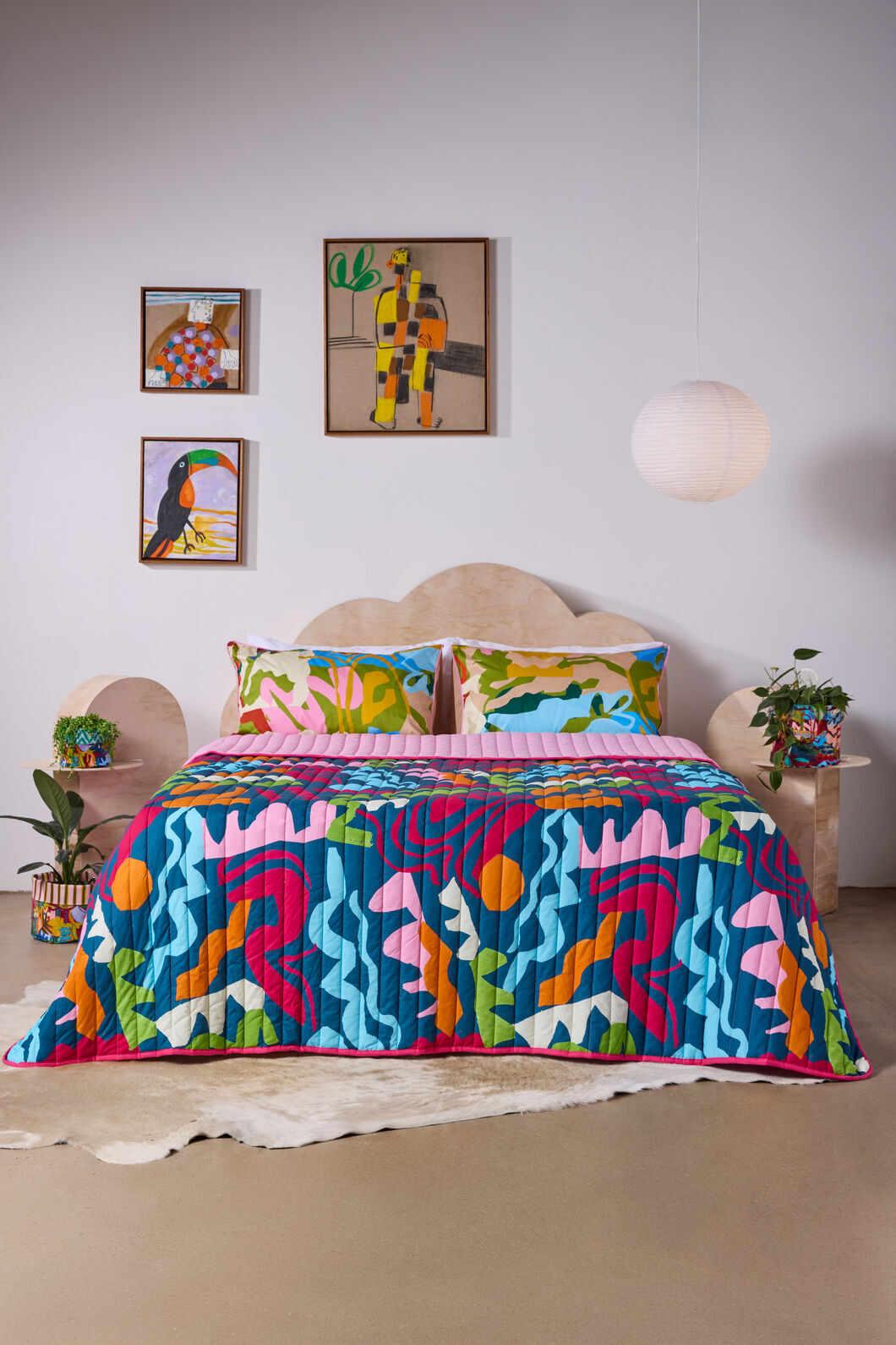 Gorman - Fluid Rhythm Quilted Coverlet - print