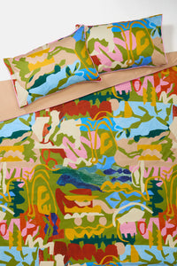 Gorman - Khaki Tango Bed Linen-KB - print
