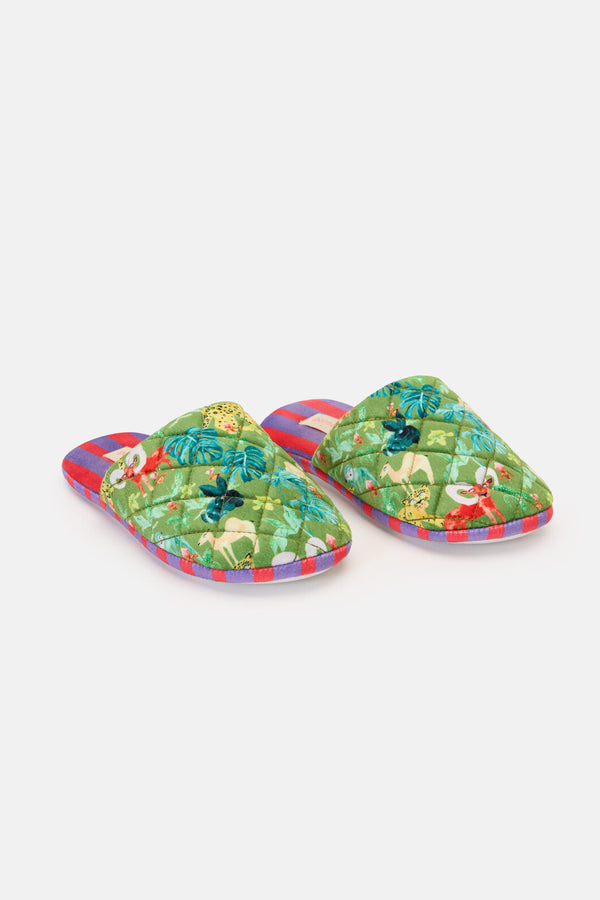 Gorman - Orchid Safari Quilted Slippers - print