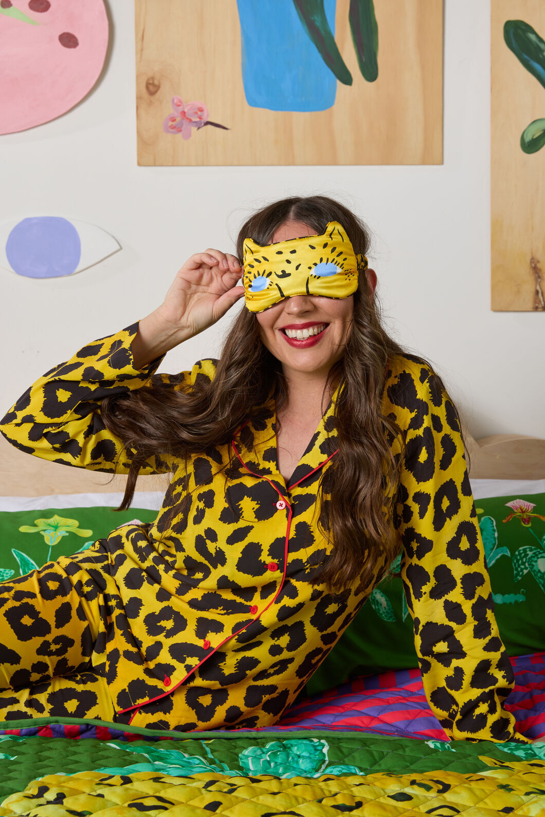 Gorman - Leopard Silk Eye Mask And Scrunchie set - print