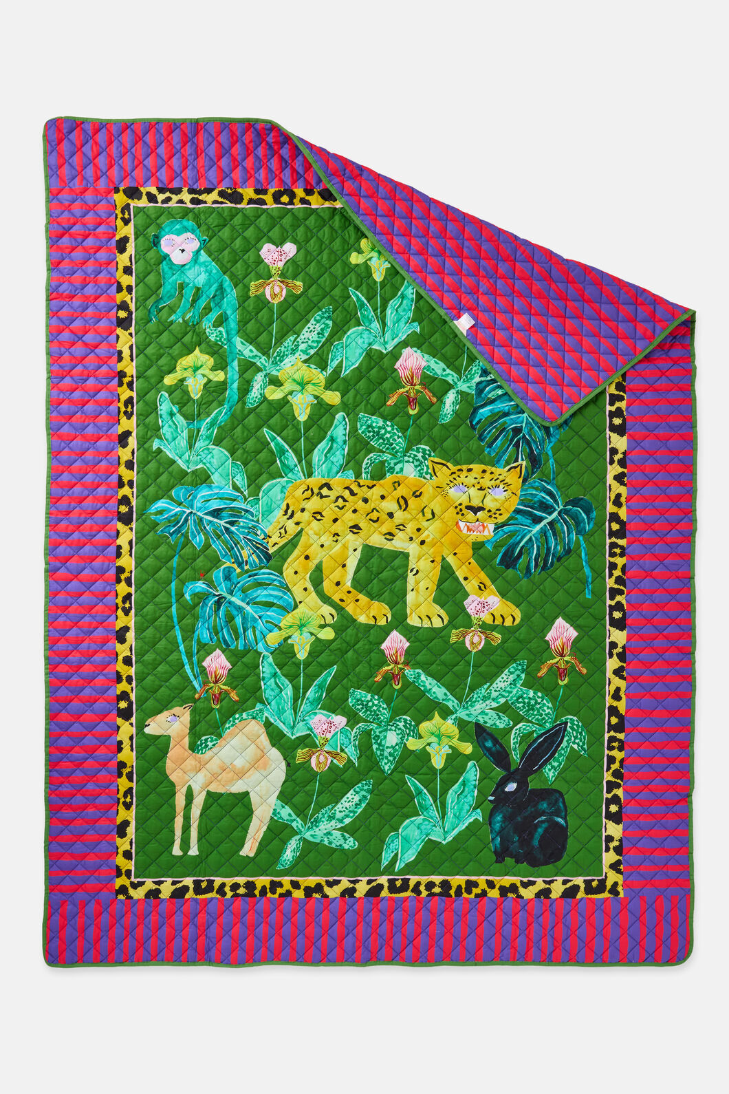 Gorman - Orchid Safari Quilted Coverlet S/D - print