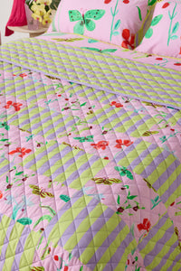 Gorman - Electric Eden Quilted Coverlet Q/K - print