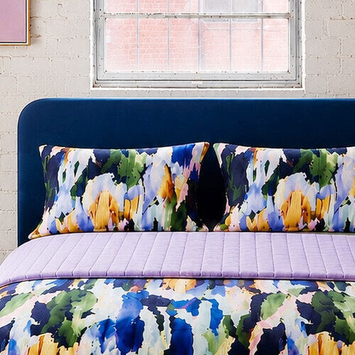 Gorman - Liquid Joy Velvet Coverlet Pillow Set (Single / Double) - print