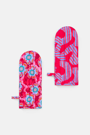 Gorman - Tiger Flower Oven Mitt Set 2 - print