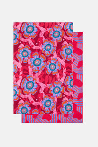 Gorman - Tiger Flower Tea Towel Set 2 - print