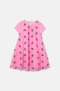 Gorman - Watermelon Sequin Kids Dress - pink