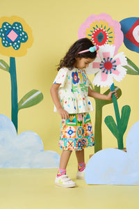 Gorman - Hideout Geo Kids Frill Shorts - multi