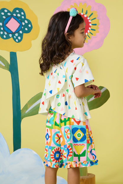 Gorman - Hideout Geo Kids Frill Shorts - multi