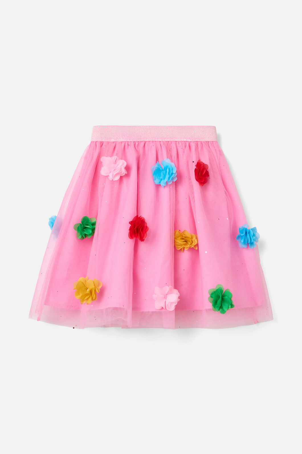 Gorman - Pom Pom Mesh Kids Skirt - pink