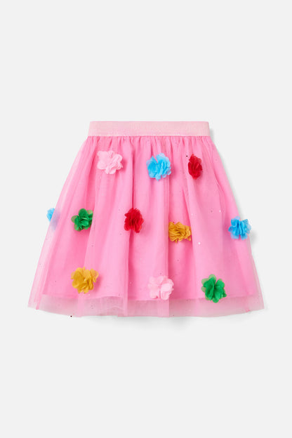 Gorman - Pom Pom Mesh Kids Skirt - pink