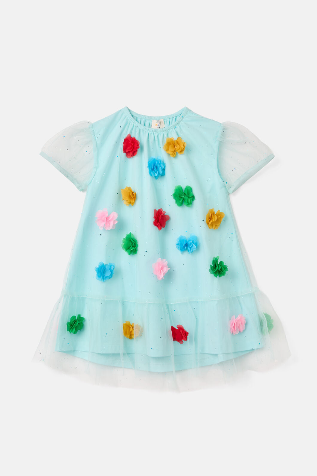 Gorman - Pompom Mesh Kids Dress - mint