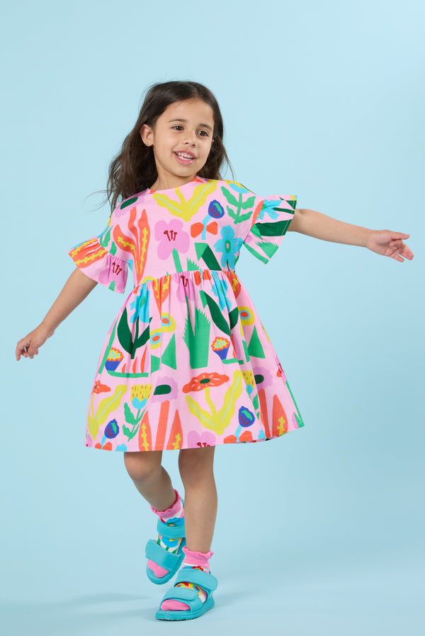 Bold Floral Kids Dress