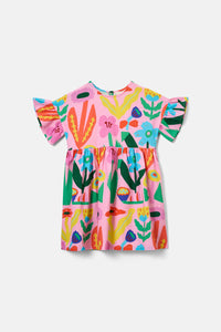 Gorman - Bold Floral Kids Dress - pink