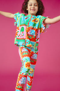Gorman - Buggy Grid Kids Frill Tee - multi