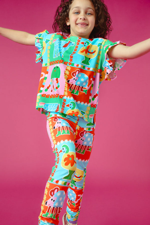 Gorman - Buggy Grid Kids Frill Tee - multi