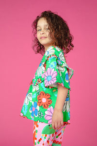 Gorman - Cut Out Floral Kids Top - green