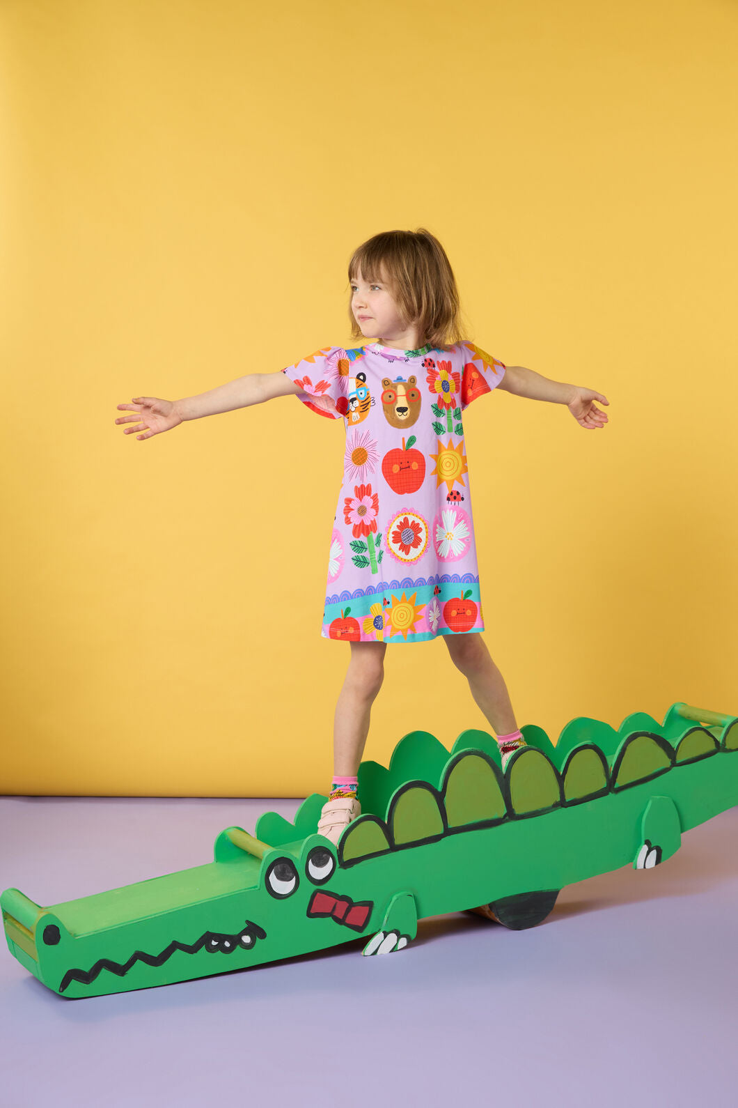 Gorman - Lauren Kids Border Dress - lilac