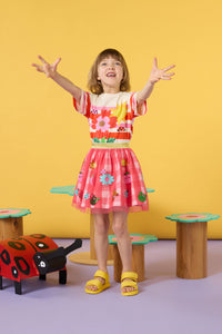 Gorman - Jumble Gingham Sequins Kids Skirt - red