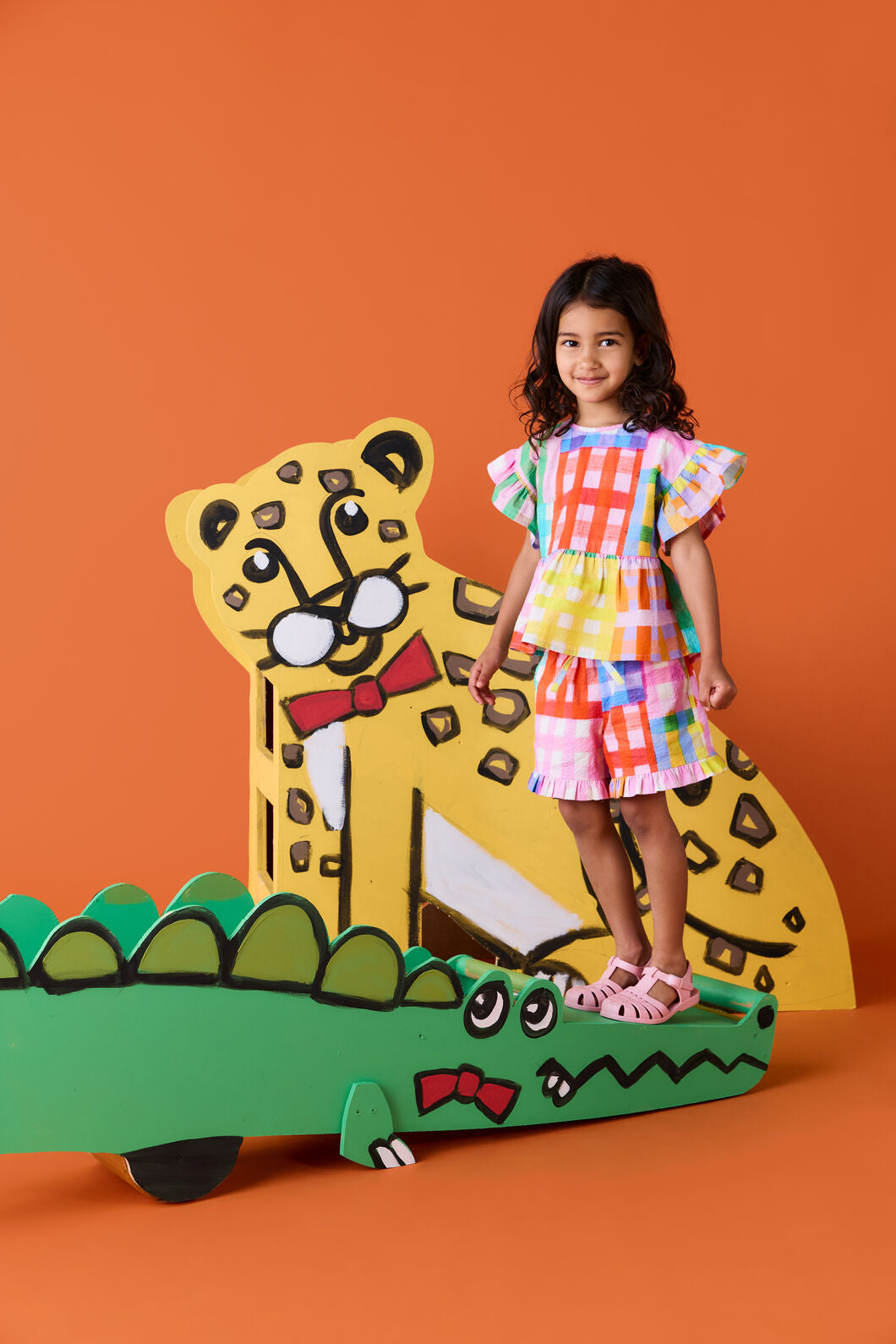 Gorman - Vichy Check Kids Frill Top - multi