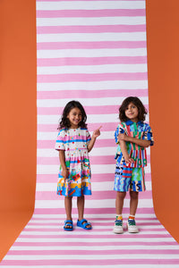 Gorman - Party Stripe Kids Dress - multi