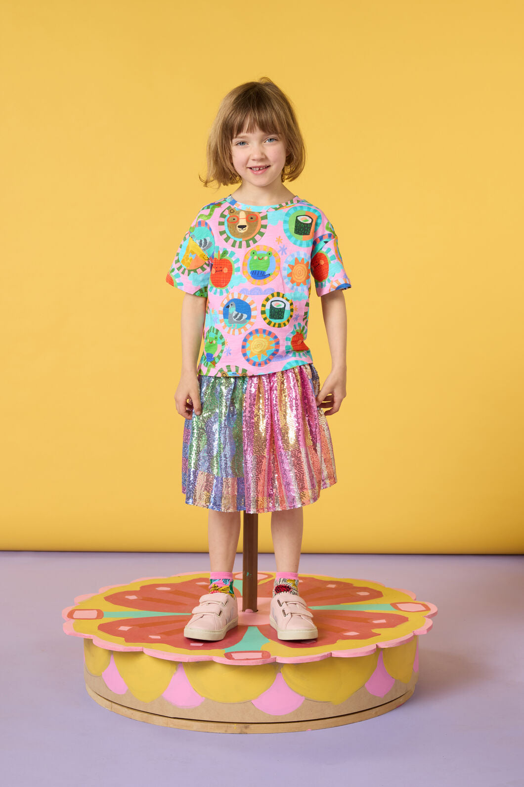 Gorman - Animal Stamp Kids SS Tee - pink