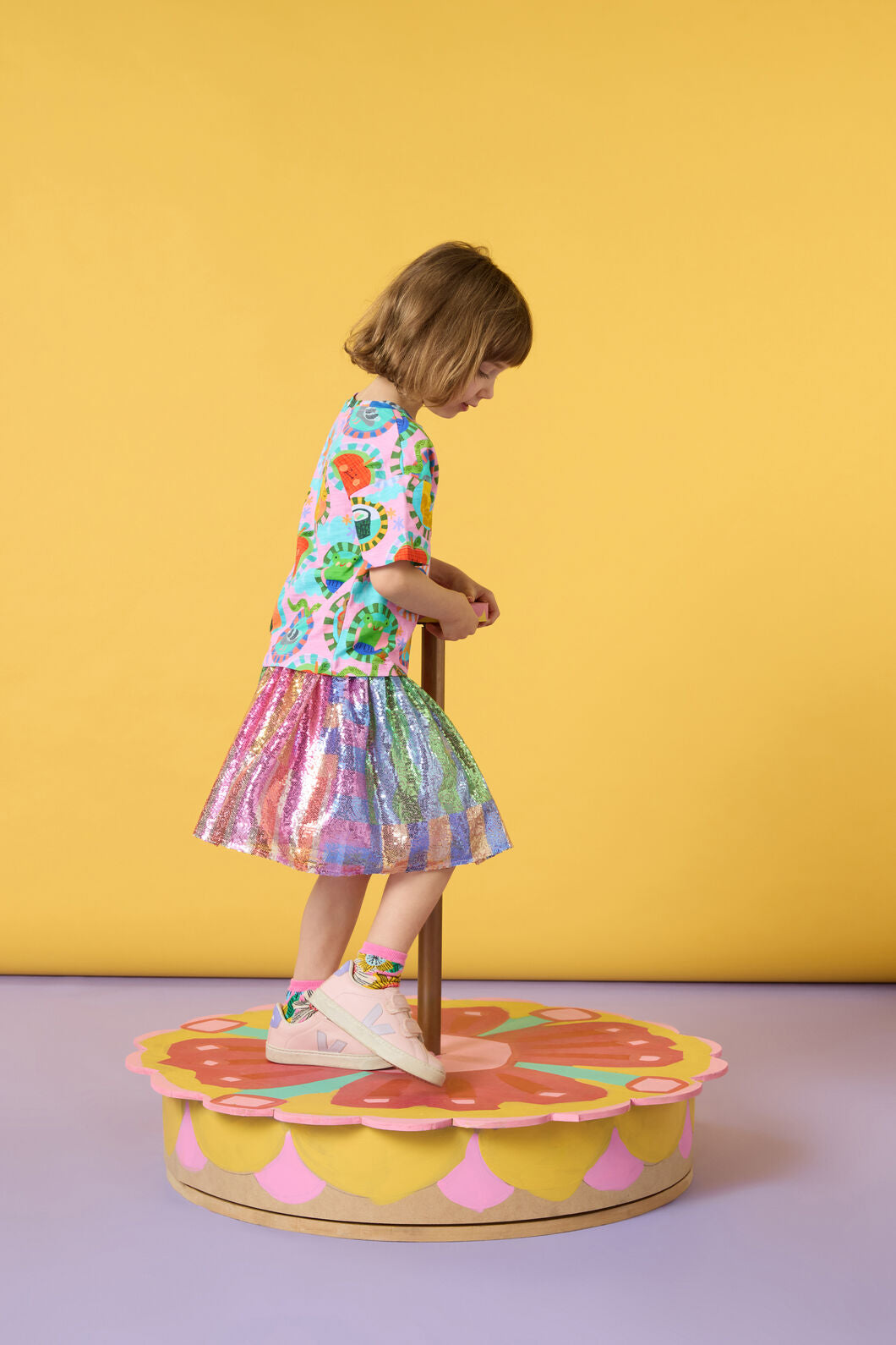 Gorman - Stripe Mix Kids Sequins Skirt - multi