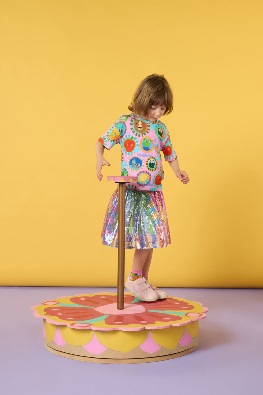 Gorman - Stripe Mix Kids Sequins Skirt - multi