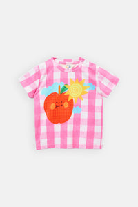 Gorman - Apple Check Baby SS Tee - pink